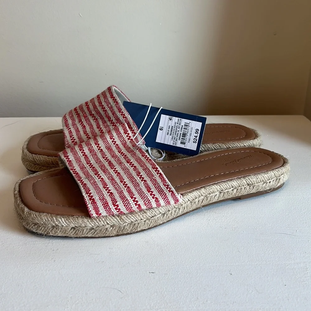 NEW Universal Thread Maren Square Toe Espadrille Slide Sandals Size 6.5 - Picture 5 of 8